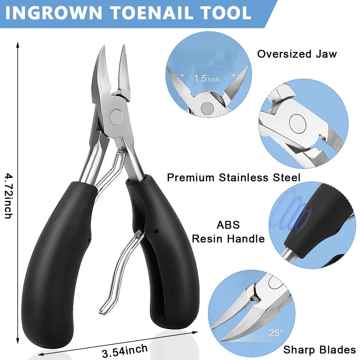 MAYCREATE 7pcs Toenail Clipper Kit for Ingrown Nail Thick Toenails Clipper Kit with Nail File, Rotatable Nail Clipper, Manicure Pedicure Kit Stainless Steel Toe Nail Clipper for Men Women MAYCREATE 7pcs Toenail Clipper Kit for Ingrown Nail Thick Toenails Clipper Kit with Nail File, Rotatable Nail Clipper, Manicure Pedicure Kit Stainless Steel Toe Nail Clipper for Men Women
